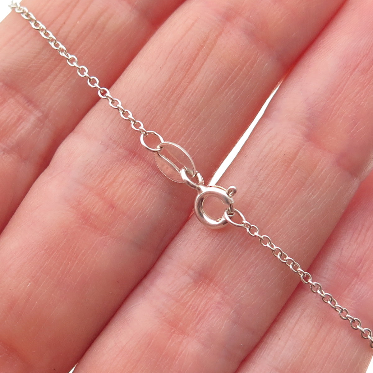 925 Sterling Silver Real Round-Cut Diamond Flame Cable Chain Necklace 18"