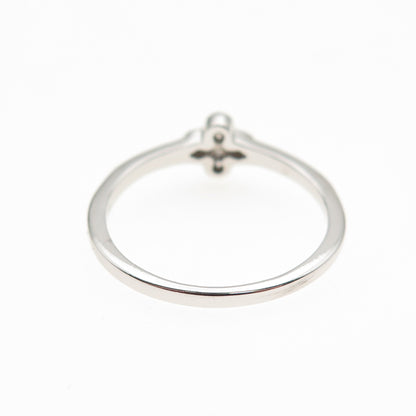 925 Sterling Silver Round-Cut C Z Flower Ring Size 6.25