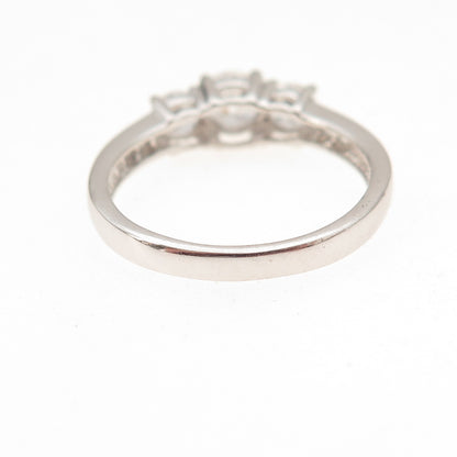 925 Sterling Silver Round-Cut C Z Engagement Ring Size 7