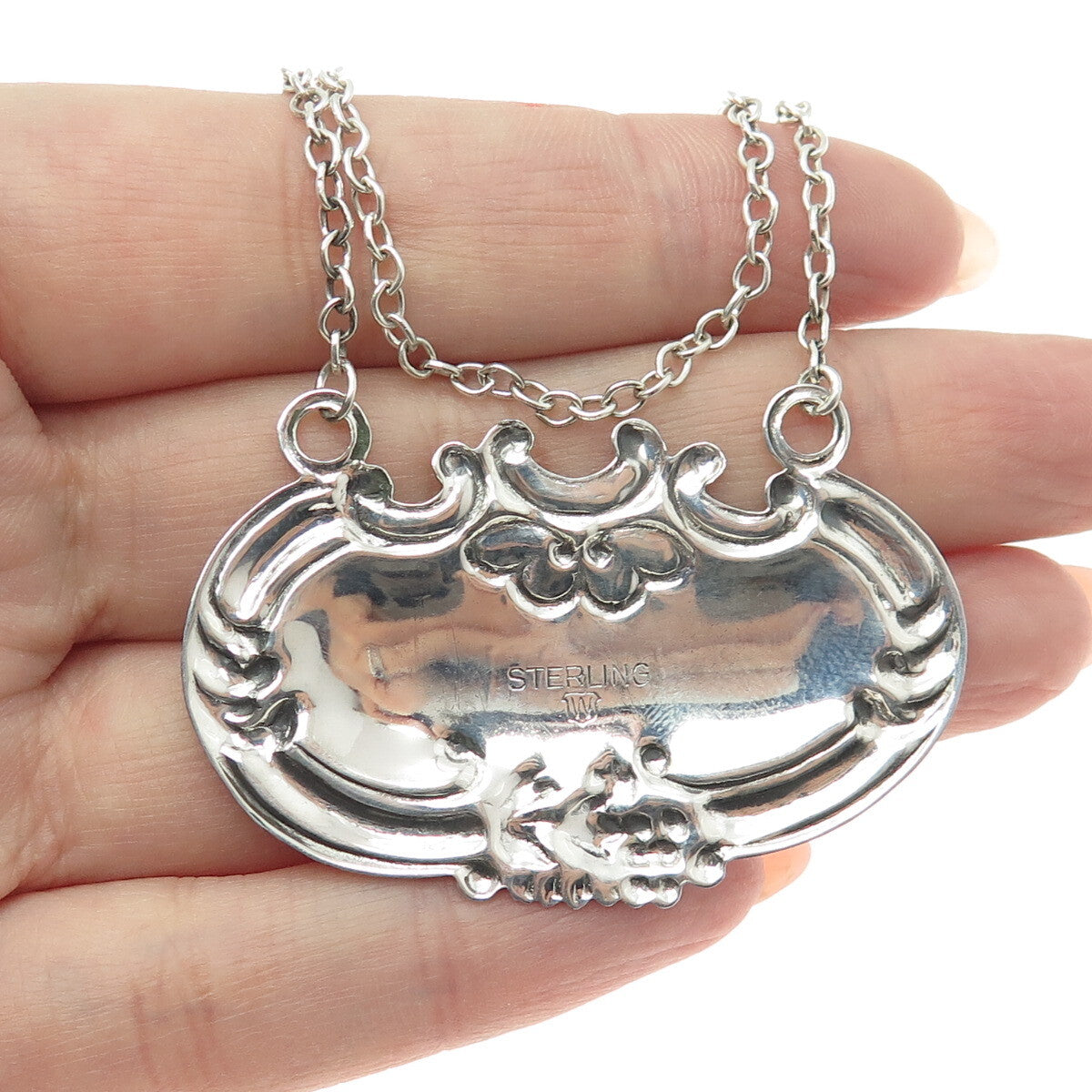 WALLACE 925 Sterling Silver Antique Art Deco "Brandy" Bottle Tag