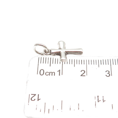 Sunwest 925 Sterling Silver Vintage Cross Oxidized Mini Charm Pendant