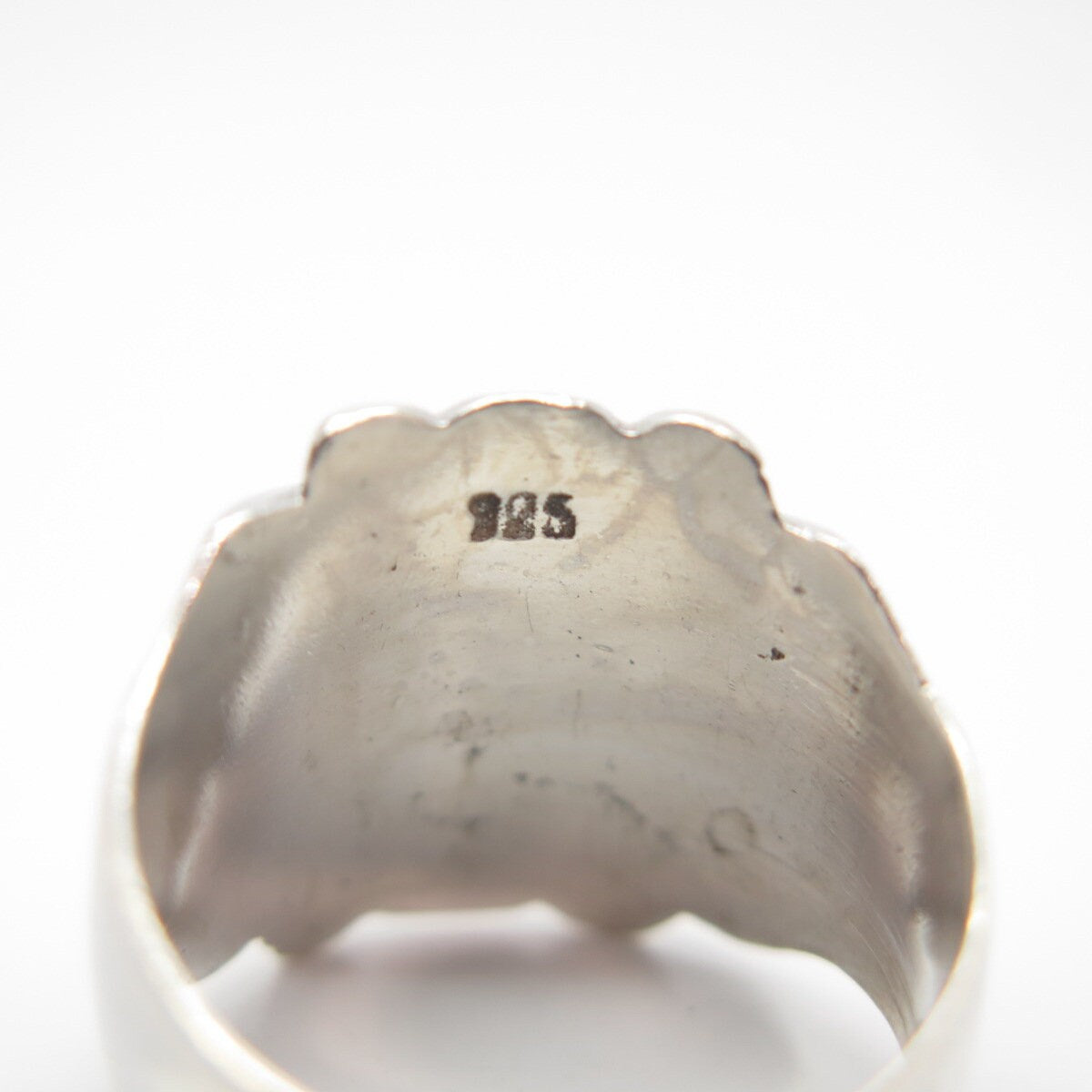 925 Sterling Silver Vintage Wide Tribal Ring Size 8.25