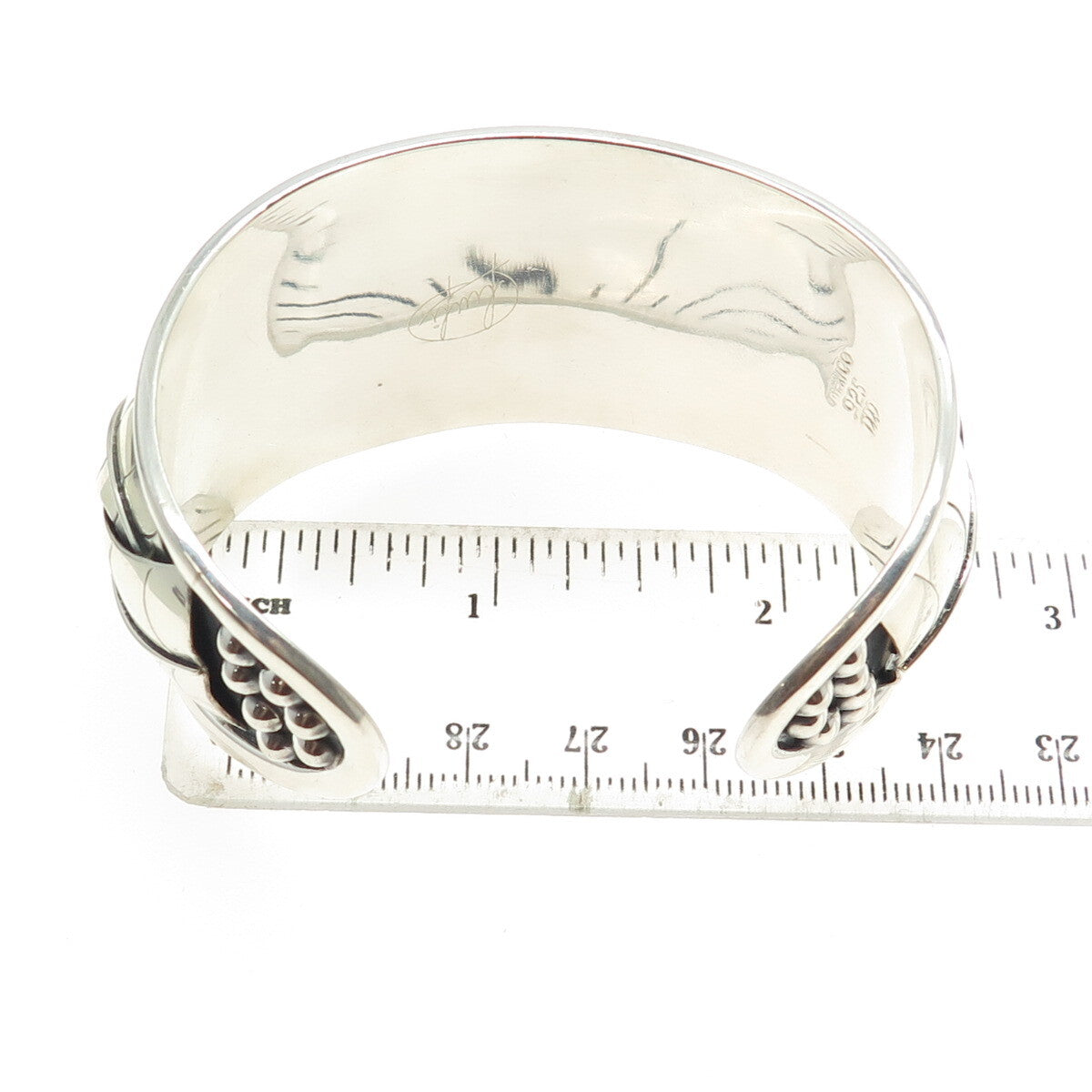 DOMINIQUE DINOUART 925 Sterling Silver Vintage Mexico Modernist Bracelet 6.75"