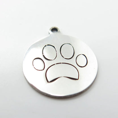 925 Sterling Silver USA Two In Town Paw Charm Pendant
