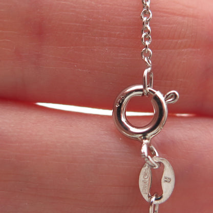 925 Sterling Silver Round-Cut C Z Graduated Drop Cable Chain Necklace 18"
