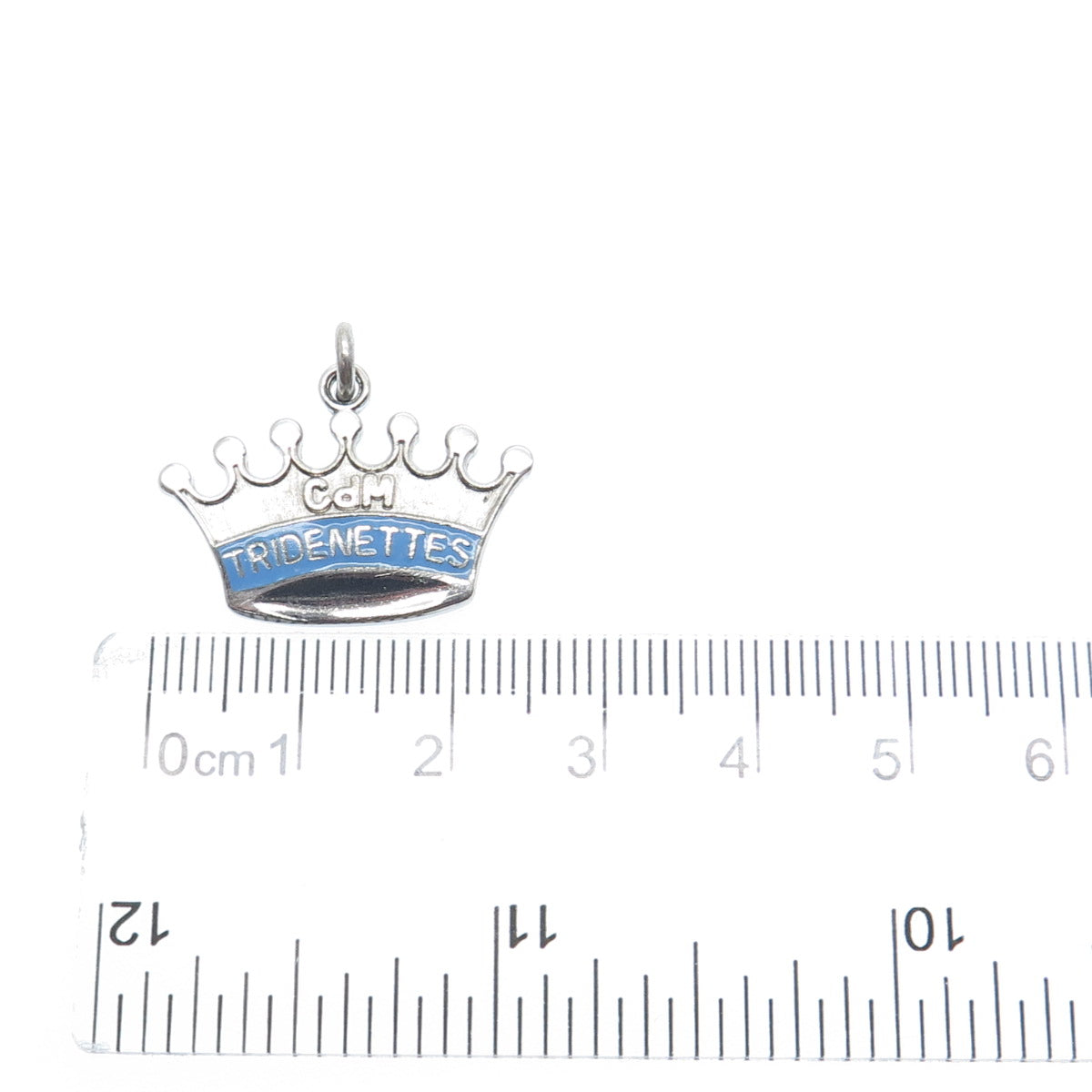 925 Sterling Silver Vintage Enamel CdM Tridenettes Charm Pendant