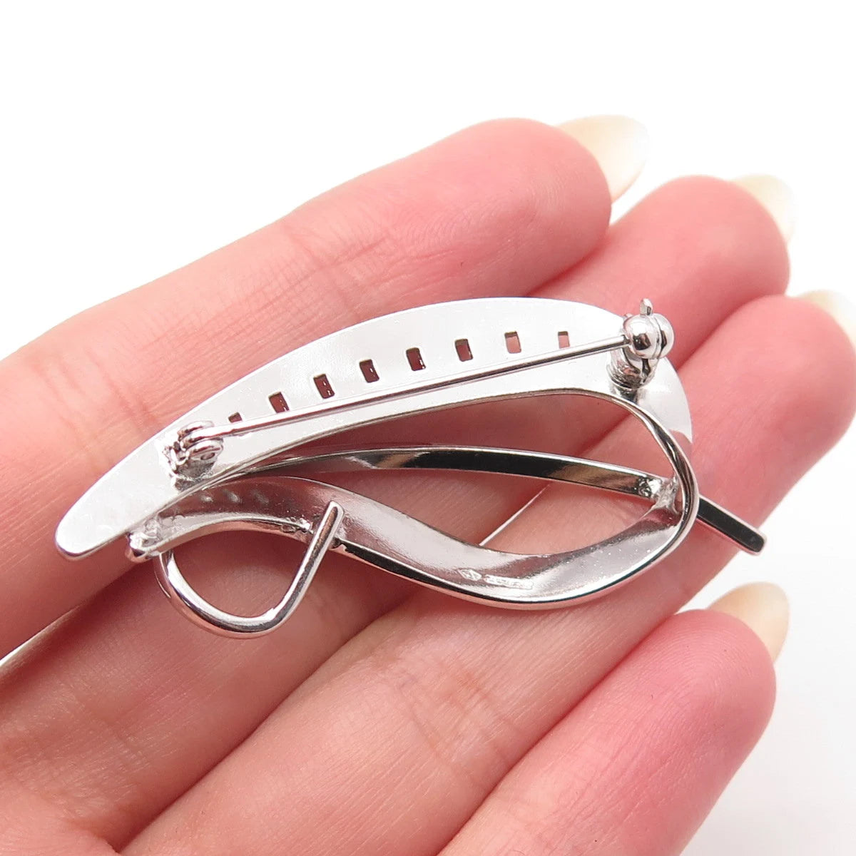 925 Sterling Silver Vintage Vargas Leaf Pin Brooch