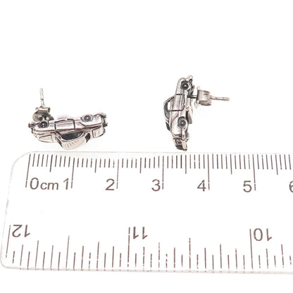 925 Sterling Silver Vintage Retro Car Oxidized Earrings