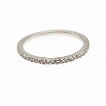925 Sterling Silver Round-Cut C Z Eternity Stackable Band Ring Size 6.75
