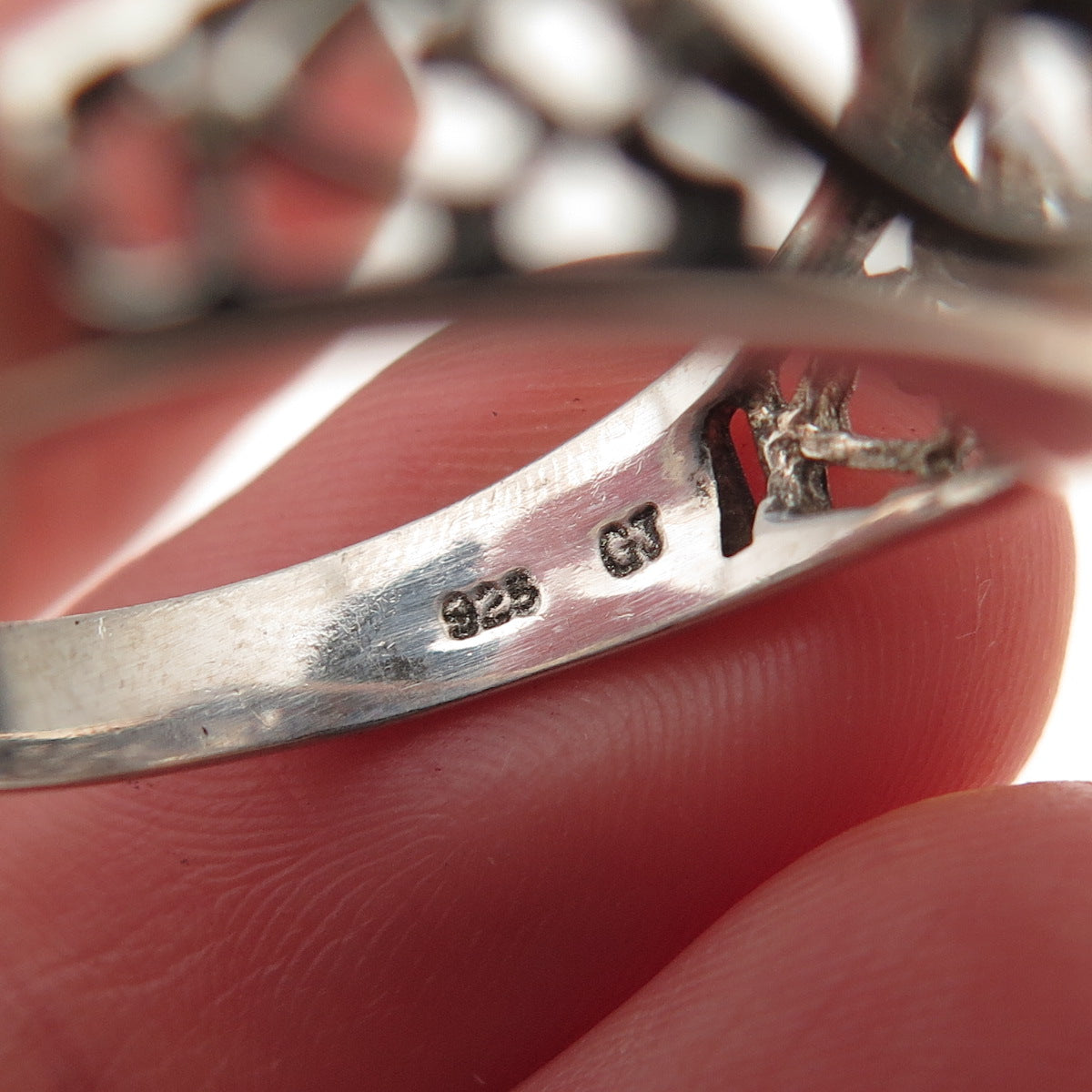 Avon 925 Sterling Silver Vintage Oval-Cut C Z Heart Oxidized Ring Size 9.5