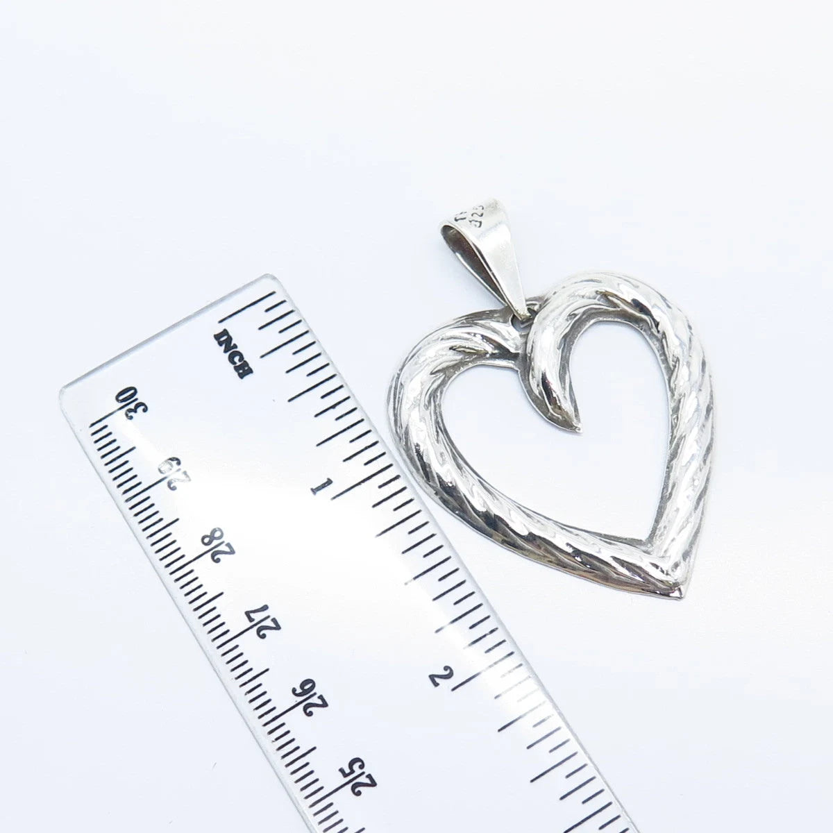 925 Sterling Silver Vintage Mexico Open Heart Pendant