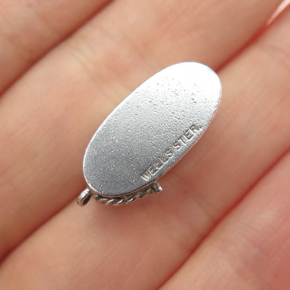 WELLS 925 Sterling Silver Vintage Enamel Retro Phone Mini 3D Charm Pendant