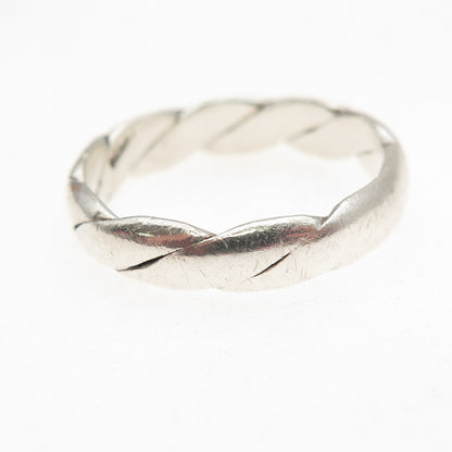 Charles Winston 925 Sterling Silver Vintage Oxidized Twisted Band Ring Size 10