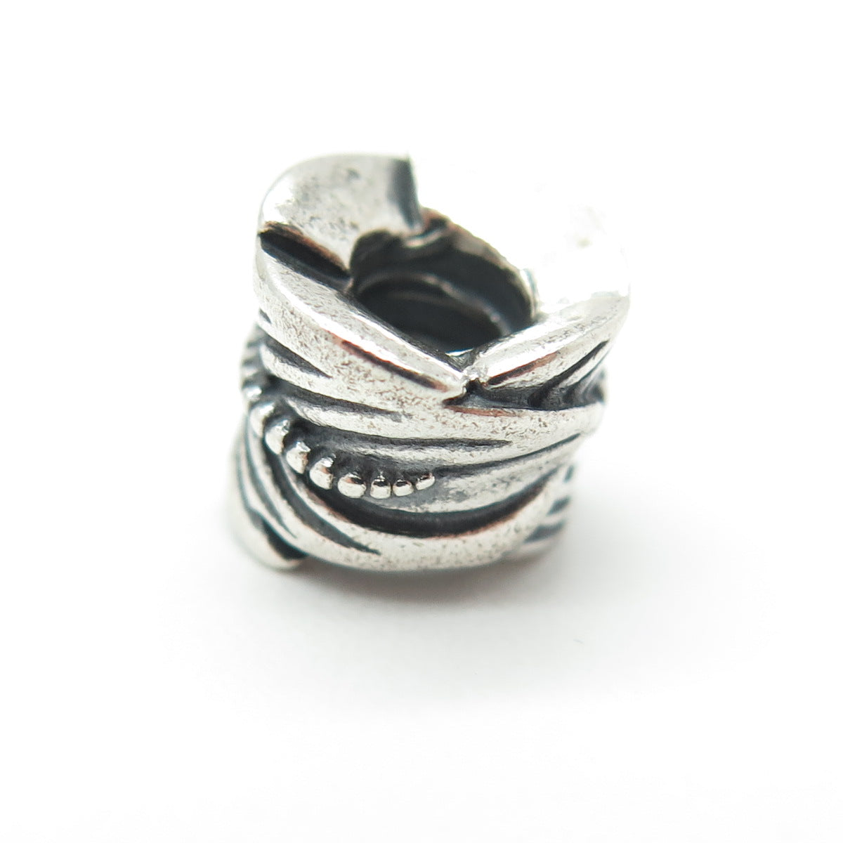 PANDORA 925 Sterling Silver Feather Bead Charm