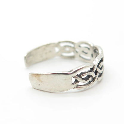 925 Sterling Silver Vintage Celtic Adjustable Ring Size 6