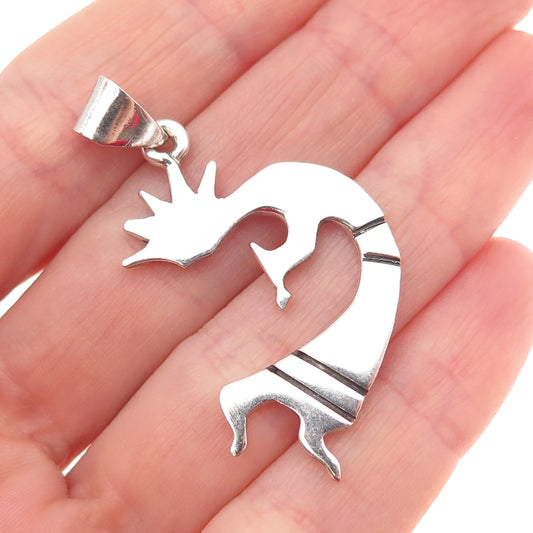 Old Pawn 925 Sterling Silver Vintage Southwestern Kokopelli Tribal Charm Pendant