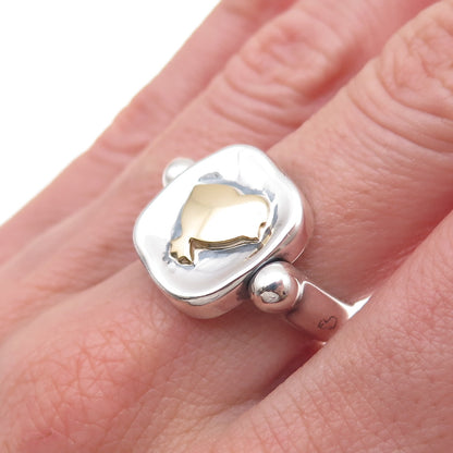 925 Sterling 2-Tone Vintage Dodo Chick Stringimi Reversible Ring Size 5.25