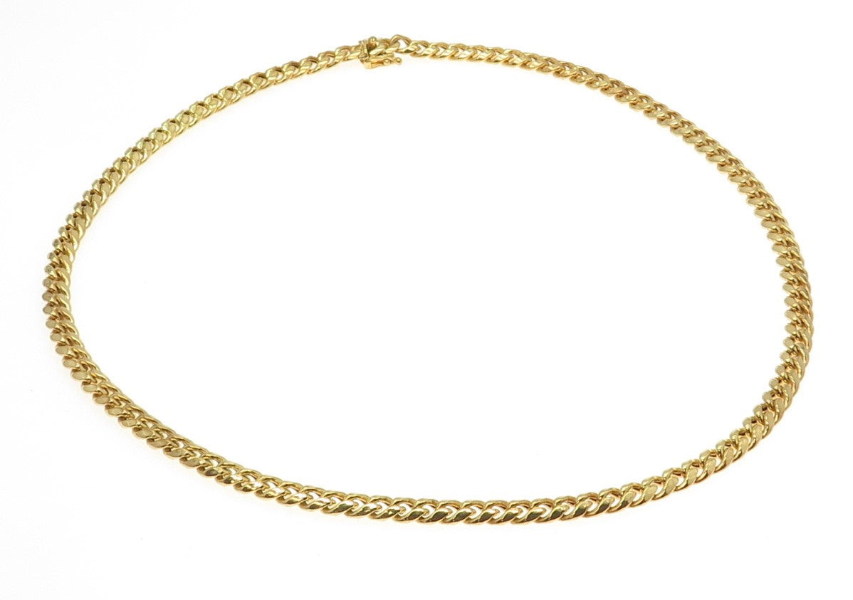 925 Sterling Silver Gold Plated Cuban Chain Necklace 22"