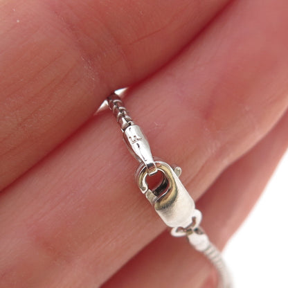 925 Sterling Silver Italy Round Box Chain Necklace 18"