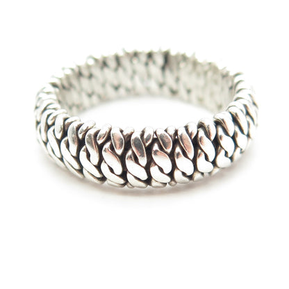 925 Sterling Silver Vintage Woven Rope Band Ring Size 8.75
