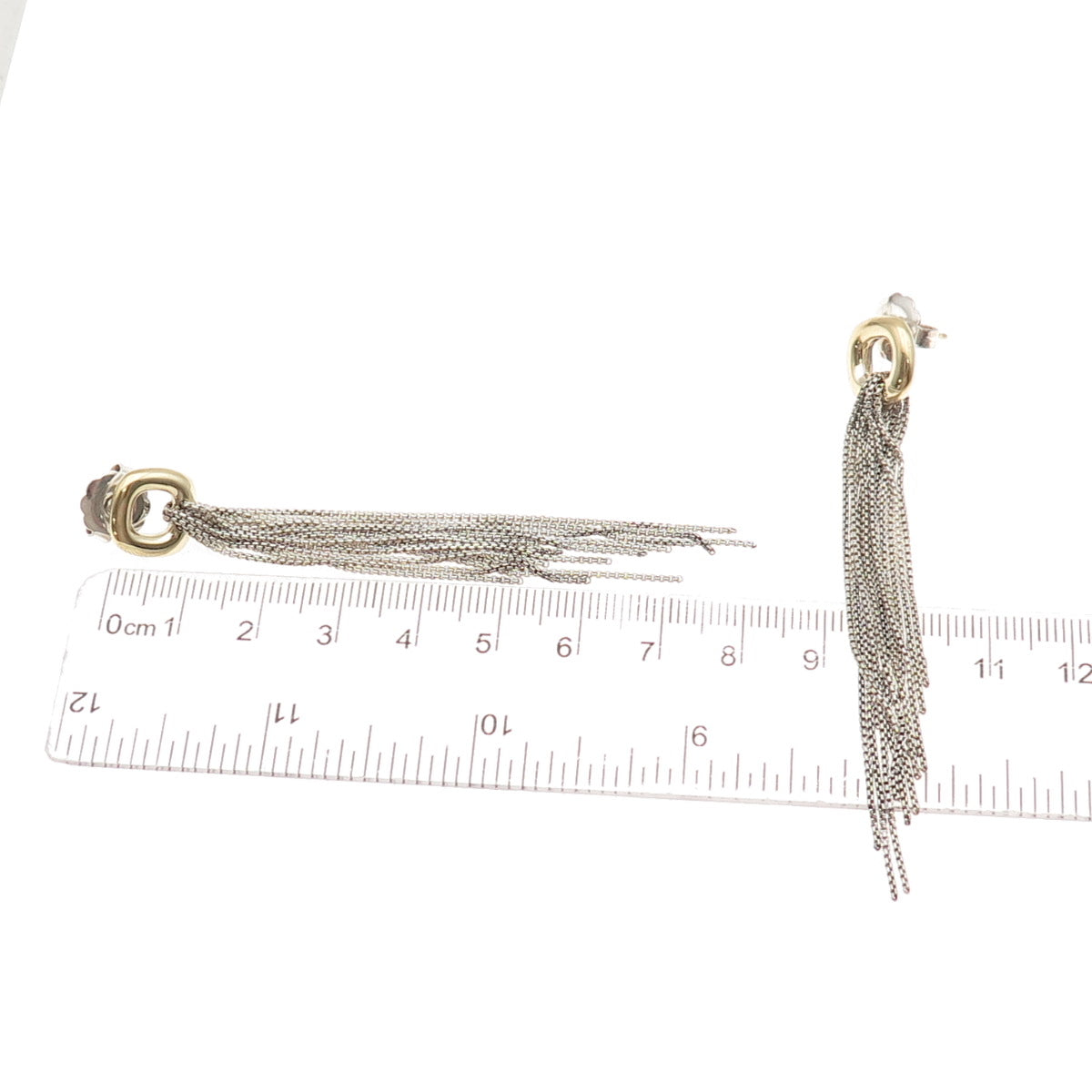 David Yurman 925 Sterling Silver 18K Gold Vintage Tassel Drop Dangle Earrings