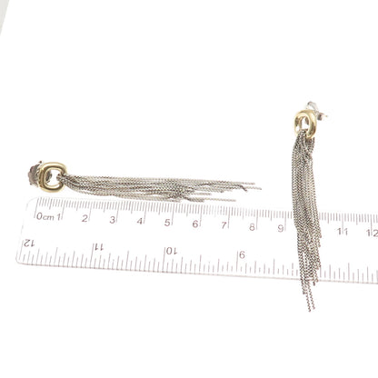 David Yurman 925 Sterling Silver 18K Gold Vintage Tassel Drop Dangle Earrings