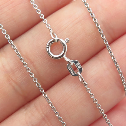 925 Sterling Silver Round-Cut C Z Heart Cable Chain Necklace 16"