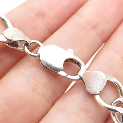 925 Sterling Silver Vintage Italy Double Rhombus Curb Link Bracelet 7.25"