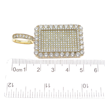 DESIGNS BY YAGI 925 Sterling Gold Plated Round-Cut Shaped C Z Sparkle Pendant