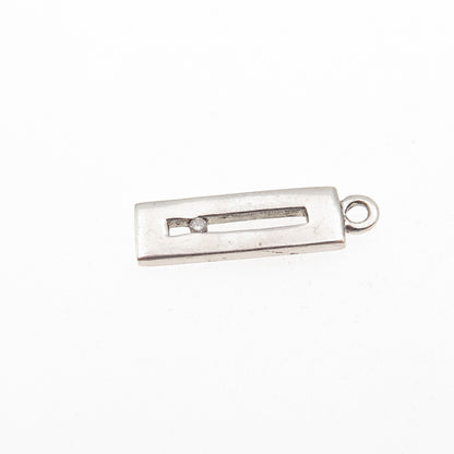 925 Sterling Silver Real Round-Cut Diamond Accent Mini Charm Pendant