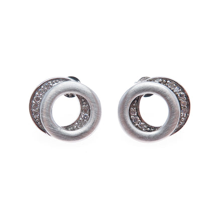 925 Sterling Silver Round-Cut C Z Eternity Earrings