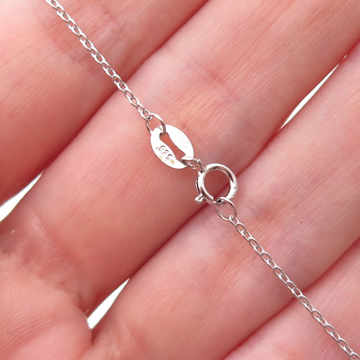 925 Sterling Silver Round-Cut Green & White C Z Cable Chain Necklace 18"