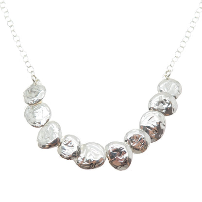 SILPADA 925 Sterling Silver Vintage Modernist Hammered Disc Chain Necklace 18"