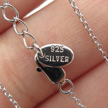 925 Sterling Silver Round-Cut C Z Fleur de Lis Key Cable Chain Necklace 16-18"