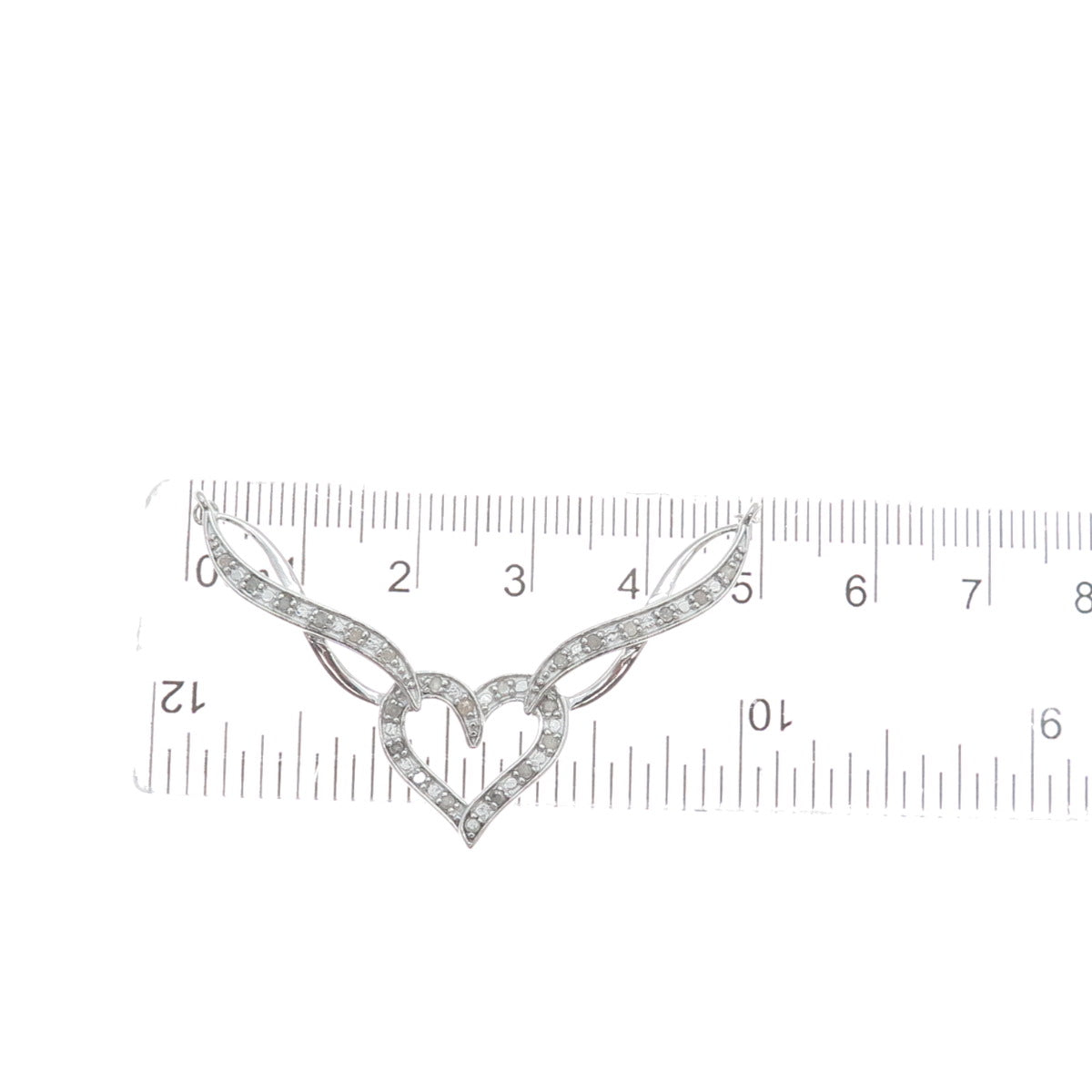 CHARLES WINSTON 925 Sterling Real Diamond Heart Infinity Centerpiece Pendant