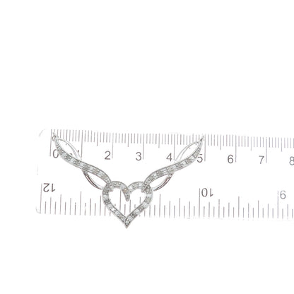 CHARLES WINSTON 925 Sterling Real Diamond Heart Infinity Centerpiece Pendant