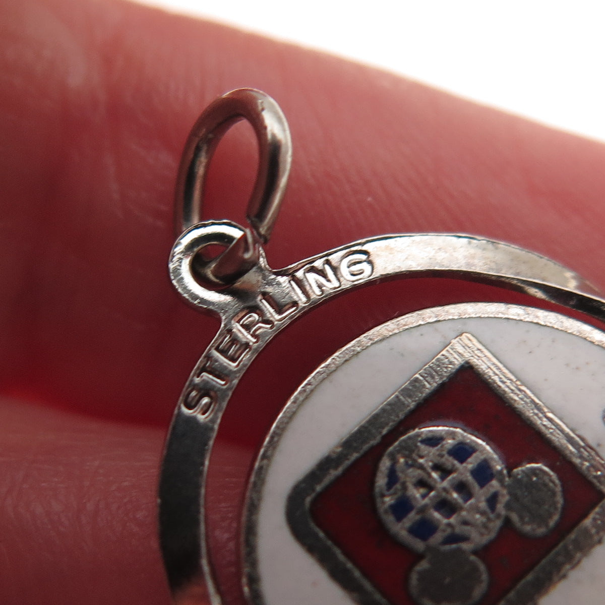 Disney 925 Sterling Silver Vintage Enamel Walt Disney World Mini Charm Pendant