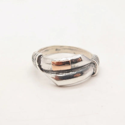 925 Sterling Silver Vintage Overlap Ring Size 7.5