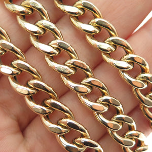 925 Sterling Silver Gold Plated Vintage Italy Curb Chain Necklace 20"