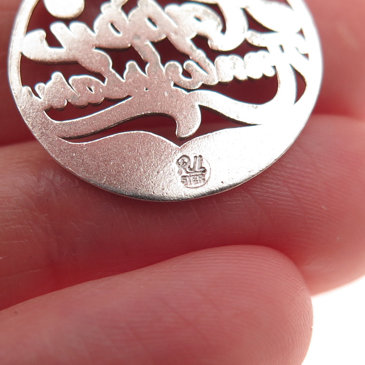 Rembrandt 925 Sterling Silver Vintage Happy Anniversary Charm Pendant