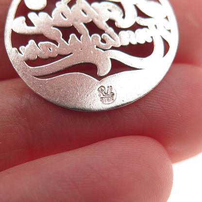 Rembrandt 925 Sterling Silver Vintage Happy Anniversary Charm Pendant