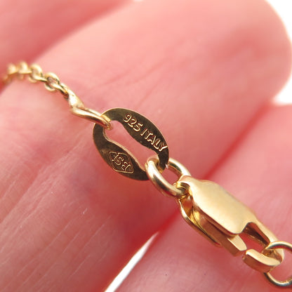 925 Sterling Silver Gold Plated Vintage Italy Real Pearl Turquoise Necklace 26"