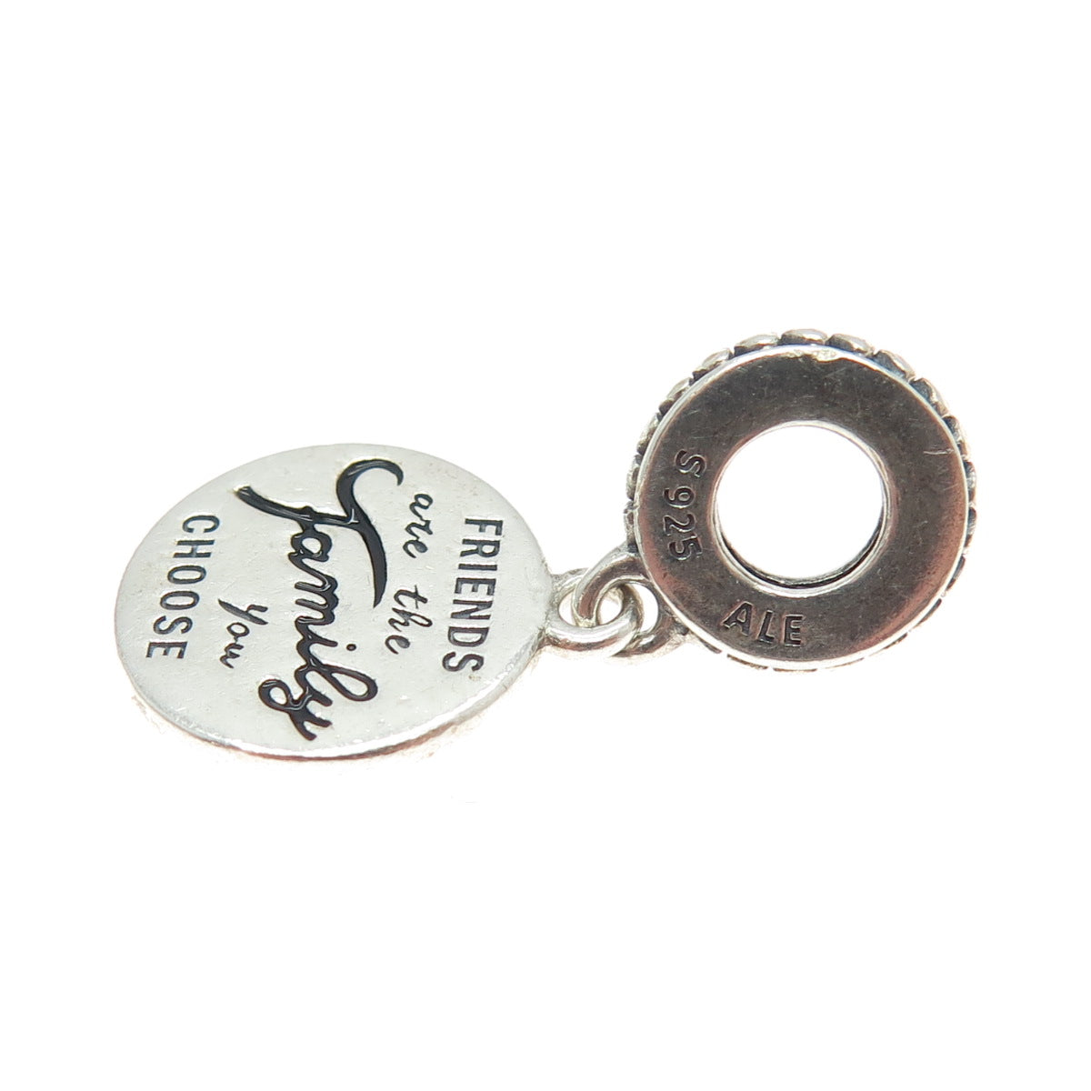 PANDORA 925 Sterling Silver "Friends Are The Family You Choose" Dangle Charm