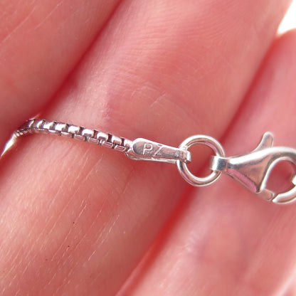 Or Paz PZ 925 Sterling Silver Vintage Round Box Chain Necklace 18"