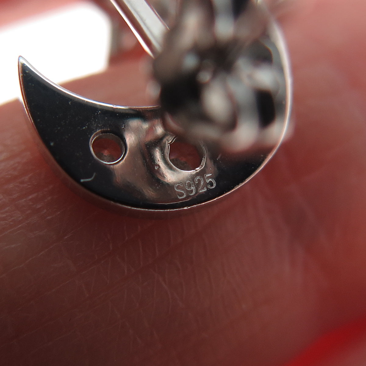 925 Sterling Silver Round-Cut C Z Crescent Moon & Star Interchangeable Earrings