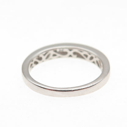 925 Sterling Silver Round-Cut C Z Half Eternity Band Ring Size 7.25