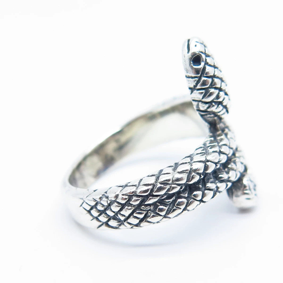 950 Silver Vintage Snake Ring Size 7.75
