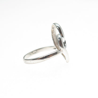 925 Sterling Silver Twisted Heart Ring Size 7.25