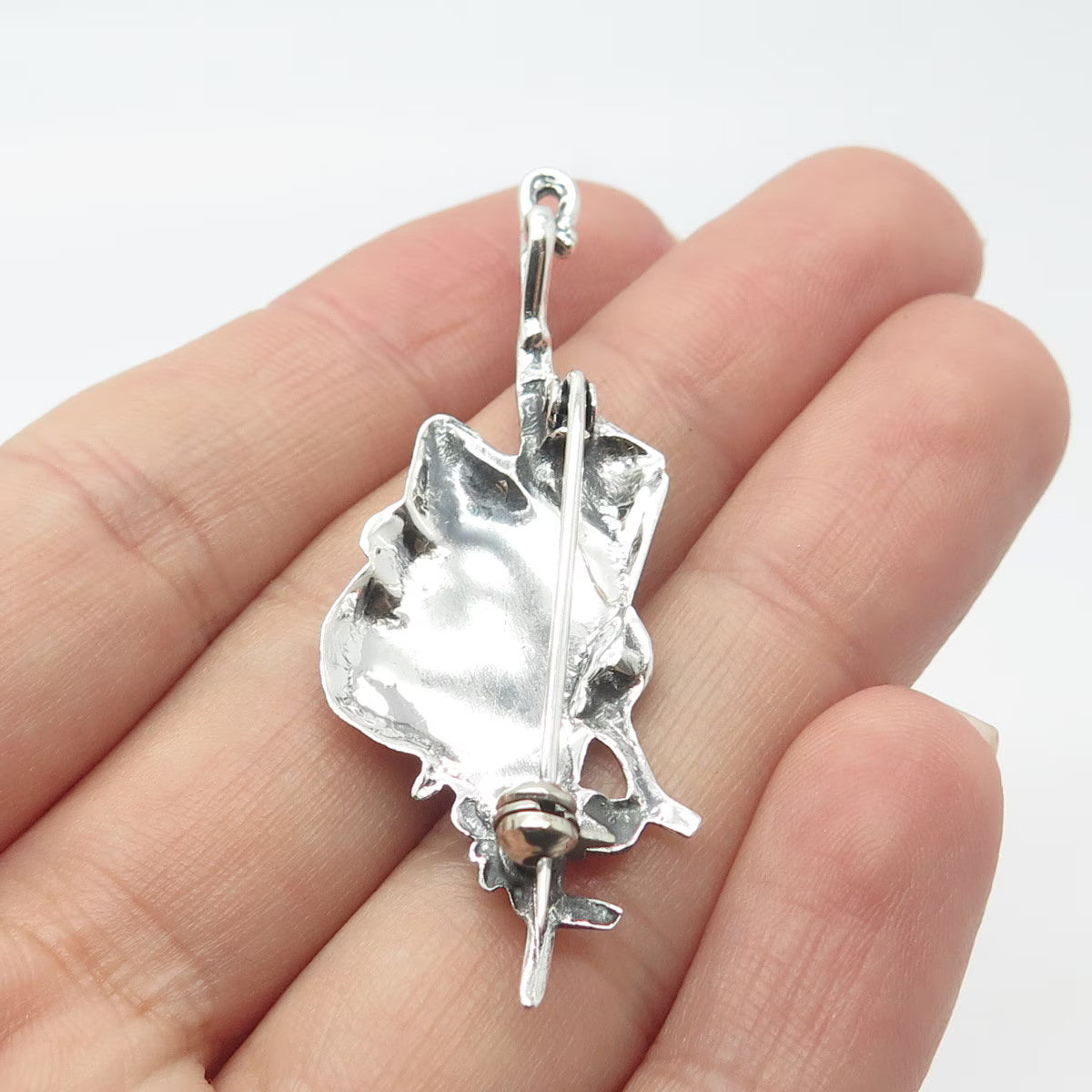 925 Sterling Silver Vintage Mary Poppins Umbrella & Hat Pin Brooch