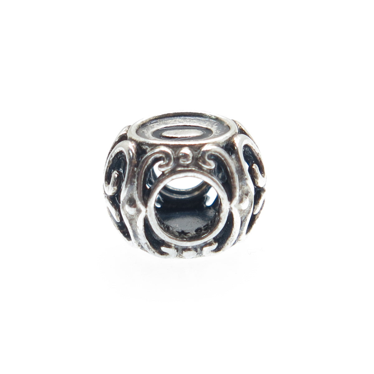 CHAMILIA 925 Sterling Silver Letter O Initial Ornate Bead Charm